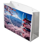 色彩の鮮やかさくらんぼの富士山 ラージペーパーバッグ (裏面アングル)