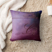 色彩の鮮やかでグランジなモノグラムの紫色の枕テンプレート クッション (ブランケット)