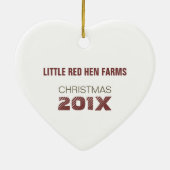 色彩の鮮やかで小さく赤い雌鶏 セラミックオーナメント (裏面)