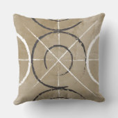 色彩の鮮やかで幾何学的な円のプリント クッション (裏面)