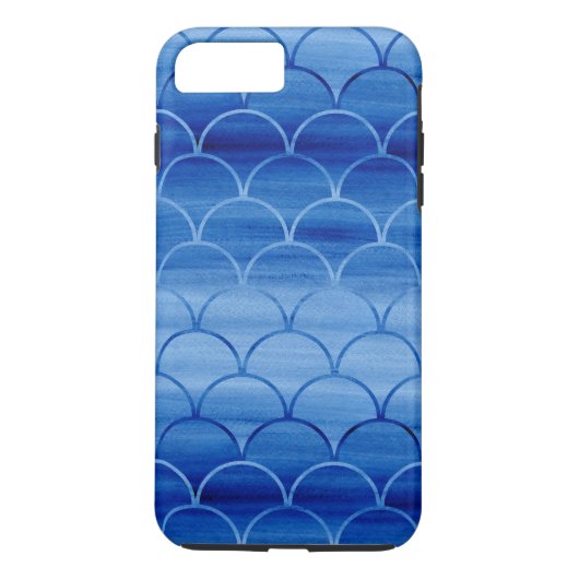 色彩の鮮やかで青い水彩画のスケール Case-Mate iPhoneケース (裏面)