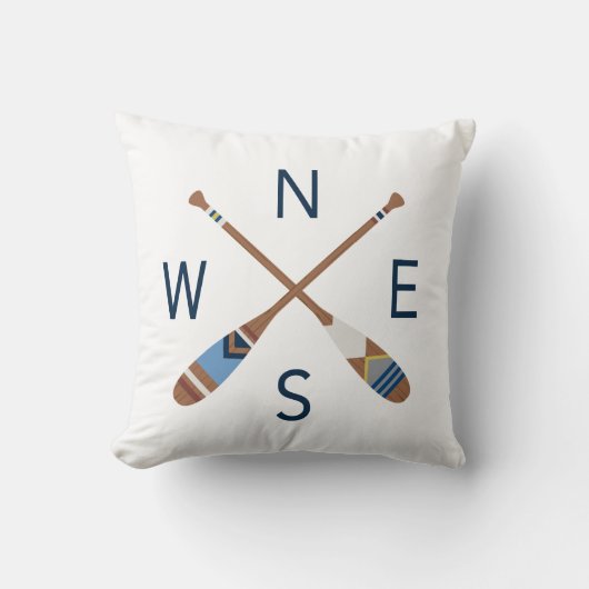 色彩の鮮やかなかいコンパスの装飾用クッション クッション (正面)