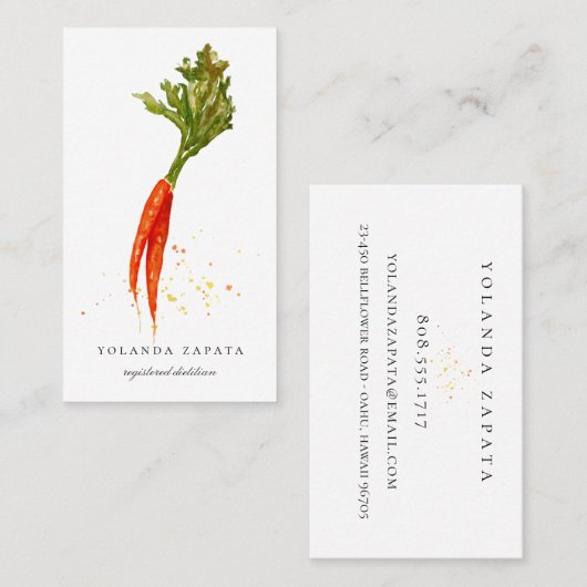 色彩の鮮やかなにんじんの名刺 名刺 (正面/裏面)