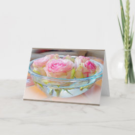 色彩の鮮やかなばら色ボールのブランクの挨拶状 カード