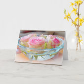 色彩の鮮やかなばら色ボールのブランクの挨拶状 カード (黄色い花)