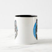 色彩の鮮やかなオオカミ ツートーンマグカップ (中央)