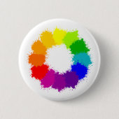色彩の鮮やかなカラーホイールの芸術家および美術教師 缶バッジ (正面)