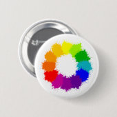 色彩の鮮やかなカラーホイールの芸術家および美術教師 缶バッジ (正面&裏面)