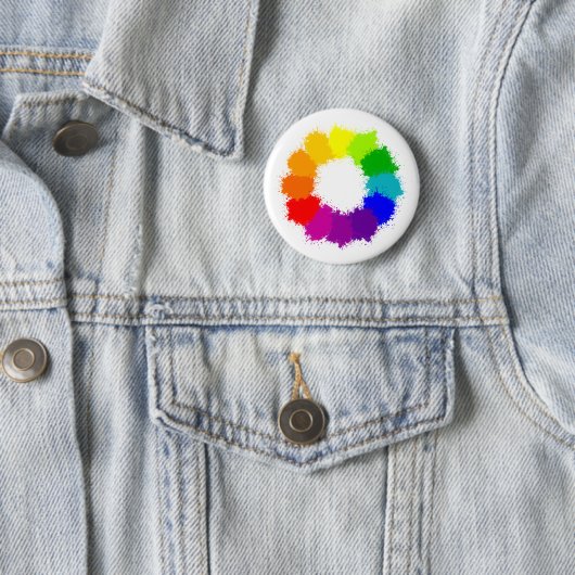 色彩の鮮やかなカラーホイールの芸術家および美術教師 缶バッジ (インサイチュ)