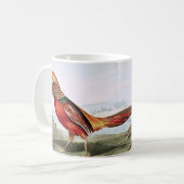 色彩の鮮やかなキジ コーヒーマグカップ (正面左)