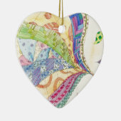 色彩の鮮やかなキルト セラミックオーナメント (右)