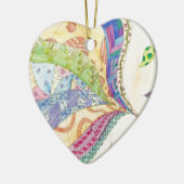 色彩の鮮やかなキルト セラミックオーナメント (左)