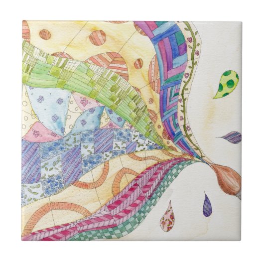 色彩の鮮やかなキルト タイル (正面)