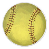 色彩の鮮やかなソフトボールの芸術 セラミックノブ (正面)