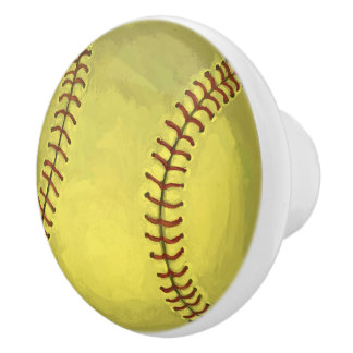 色彩の鮮やかなソフトボールの芸術 セラミックノブ