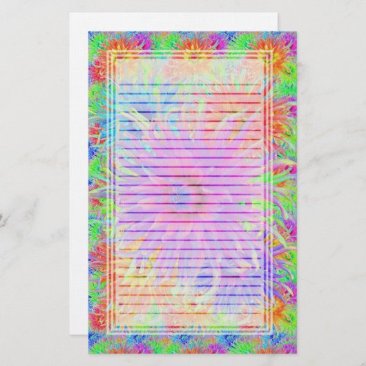 色彩の鮮やかなダリアは文房具を並べました 便箋 (正面/裏面)