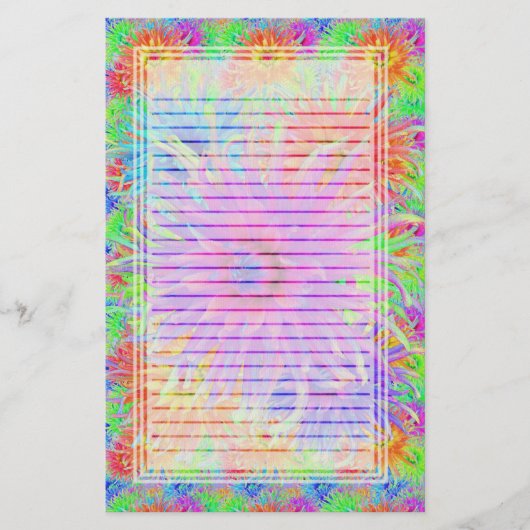 色彩の鮮やかなダリアは文房具を並べました 便箋 (正面)