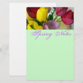 色彩の鮮やかなチューリップの文房具 便箋 (正面/裏面)