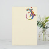 色彩の鮮やかなトカゲ 便箋 (スタンド正面)