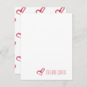 色彩の鮮やかなハートのパーソナライズな文房具 ノートカード (正面/裏面)