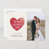 色彩の鮮やかなハートの幸せなバレンタインデーの写真|のクリーム シーズンポストカード (正面/裏面)