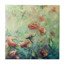 色彩の鮮やかなバラのセラミックタイル