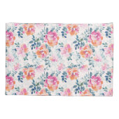 色彩の鮮やかなバラパターン 枕カバー (裏面-左)