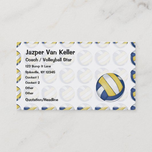 色彩の鮮やかなバレーボールのパターン 名刺 (正面)