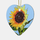 色彩の鮮やかなヒマワリのオーナメント セラミックオーナメント (左)