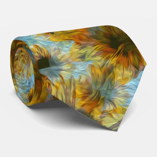 色彩の鮮やかなヒマワリのタイ ネクタイ (ロール)
