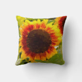 色彩の鮮やかなヒマワリのデザイン クッション (裏面)