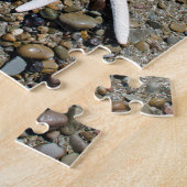 色彩の鮮やかなビーチの石の芸術、海の貝、海ガラス ジグソーパズル (側面)