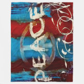 色彩の鮮やかなピースサイン フリースブランケット (正面)