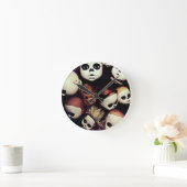 色彩の鮮やかなベビードールの頭部 ラウンド壁時計 (ホーム)