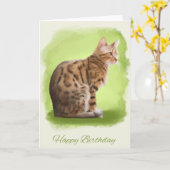 色彩の鮮やかなベンガルcが付いているハッピーバースデーの挨拶状 カード (黄色い花)