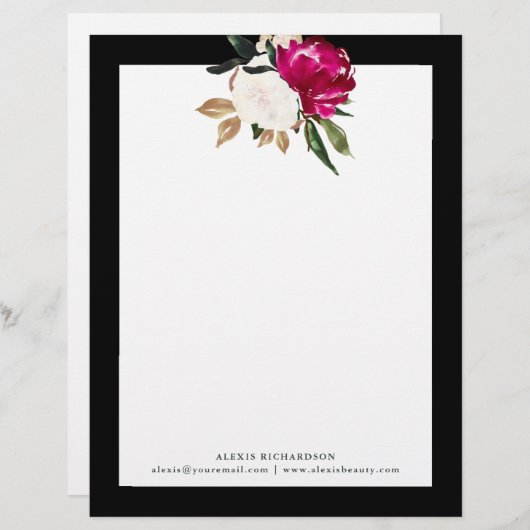 色彩の鮮やかなマグノリア レターヘッド (正面/裏面)