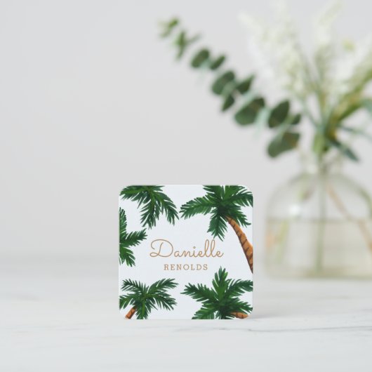 色彩の鮮やかなヤシの木 スクエア名刺 (スタンド正面)