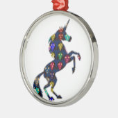 色彩の鮮やかなユニコーンの馬のおとぎ話のnavinJOSHI NVN100 メタルオーナメント (左)