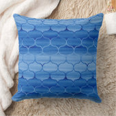 色彩の鮮やかなライトおよびOgee濃紺のパターン クッション (ブランケット)