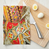 色彩の鮮やかなルーマニア人のイースターエッグ キッチンタオル (四つ折り)