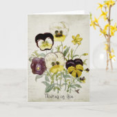 色彩の鮮やかなヴィンテージの花の花束の原稿1 カード (黄色い花)