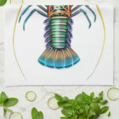 色彩の鮮やかな伊勢エビの台所タオル キッチンタオル (折り畳み)