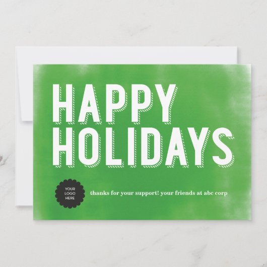 色彩の鮮やかな休日の緑の平たい箱 シーズンカード (正面)