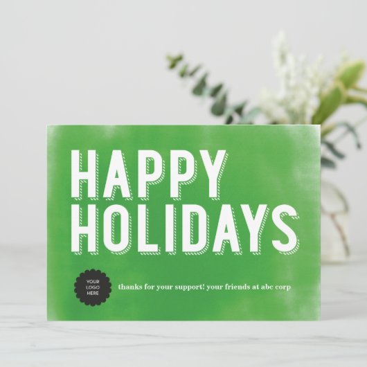 色彩の鮮やかな休日の緑の平たい箱 シーズンカード (スタンド正面)