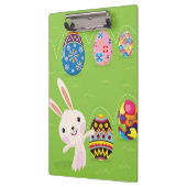 色彩の鮮やかな卵とよくはしゃぐなイースターのウサギ クリップボード (左)