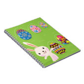 色彩の鮮やかな卵とよくはしゃぐなイースターのウサギ ノートブック (右側)