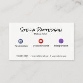 色彩の鮮やかな唇のメーキャップアーティストの名刺 名刺 (裏面)