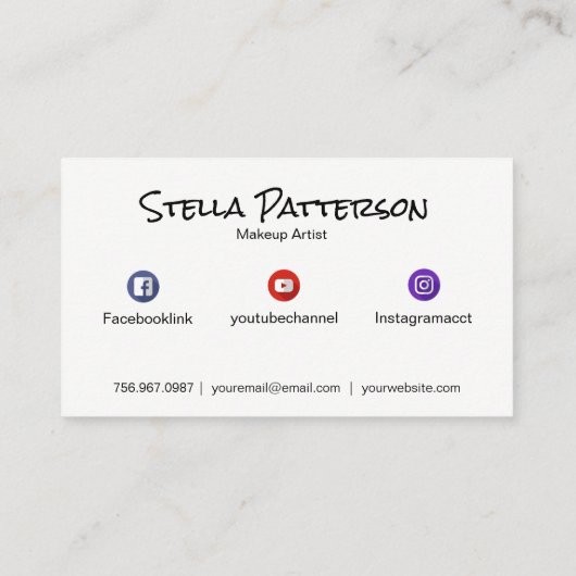 色彩の鮮やかな唇のメーキャップアーティストの名刺 名刺 (裏面)