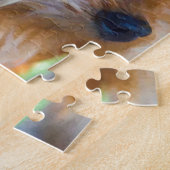 色彩の鮮やかな女性ヨークシャテリア ジグソーパズル (側面)