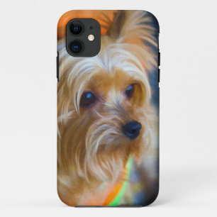 色彩の鮮やかな女性ヨークシャテリア iPhone 11 ケース